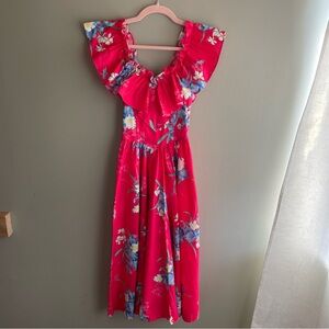 Vintage Floral Midi Dress